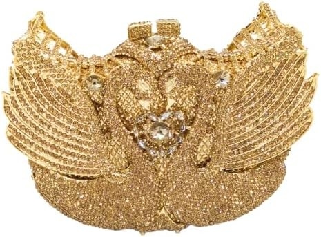 BOUTIQUE DE FGG WOMEN SWAN CLUTCH Kristall-Abendtaschen Hochzeitsfeier Abendessen Damen Strass-Miniatur Handtasche