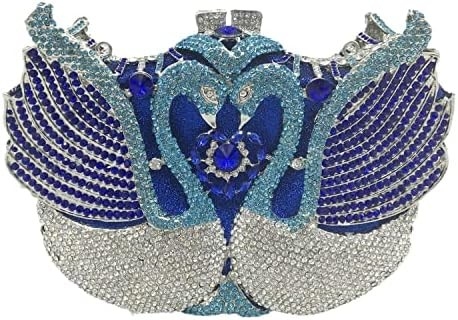 BOUTIQUE DE FGG WOMEN SWAN CLUTCH Kristall-Abendtaschen Hochzeitsfeier Abendessen Damen Strass-Miniatur Handtasche