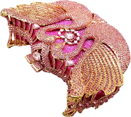 BOUTIQUE DE FGG WOMEN SWAN CLUTCH Kristall-Abendtaschen Hochzeitsfeier Abendessen Damen Strass-Miniatur Handtasche