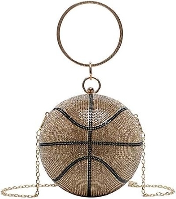 Umren Frauen Basketball Kreuze Körper Tasche Strass Runde Ball Kristall Abend Tasche Klammer Handtasche für Hochzeit