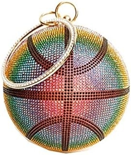 Umren Frauen Basketball Kreuze Körper Tasche Strass Runde Ball Kristall Abend Tasche Klammer Handtasche für Hochzeit