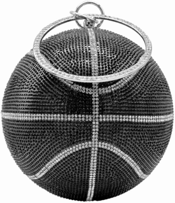 Umren Frauen Basketball Kreuze Körper Tasche Strass Runde Ball Kristall Abend Tasche Klammer Handtasche für Hochzeit