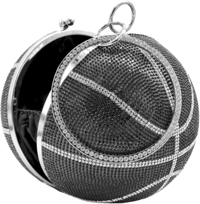 Umren Frauen Basketball Kreuze Körper Tasche Strass Runde Ball Kristall Abend Tasche Klammer Handtasche für Hochzeit