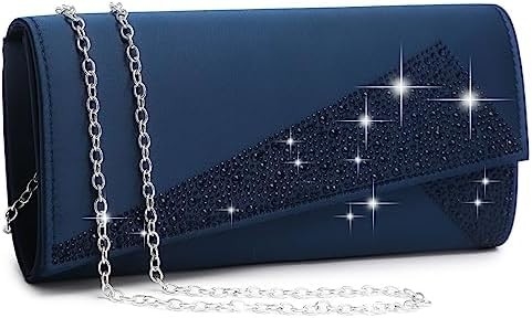 DASEIN DAMEN'S SATIN Strass Klammer Abend Taschen Glanz Glanz Tasche Handtasche für die Party Hochzeit Cocktailball