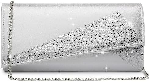 DASEIN DAMEN'S SATIN Strass Klammer Abend Taschen Glanz Glanz Tasche Handtasche für die Party Hochzeit Cocktailball
