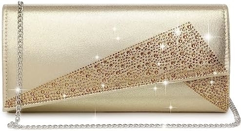 DASEIN DAMEN'S SATIN Strass Klammer Abend Taschen Glanz Glanz Tasche Handtasche für die Party Hochzeit Cocktailball