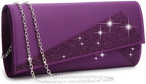 DASEIN DAMEN'S SATIN Strass Klammer Abend Taschen Glanz Glanz Tasche Handtasche für die Party Hochzeit Cocktailball