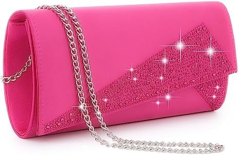 DASEIN DAMEN'S SATIN Strass Klammer Abend Taschen Glanz Glanz Tasche Handtasche für die Party Hochzeit Cocktailball