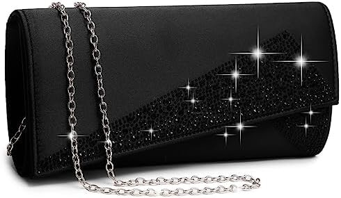 DASEIN DAMEN'S SATIN Strass Klammer Abend Taschen Glanz Glanz Tasche Handtasche für die Party Hochzeit Cocktailball