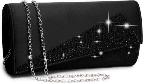 DASEIN DAMEN'S SATIN Strass Klammer Abend Taschen Glanz Glanz Tasche Handtasche für die Party Hochzeit Cocktailball