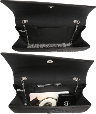 DASEIN DAMEN'S SATIN Strass Klammer Abend Taschen Glanz Glanz Tasche Handtasche für die Party Hochzeit Cocktailball