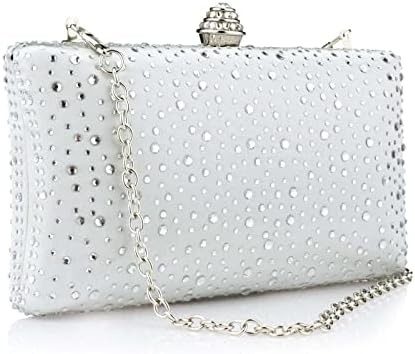 Damen Abendtasche Glanzstein Hochzeits Abendparty Kupplung Handtasche Handtasche Kette Schulter Crossbody Tasche