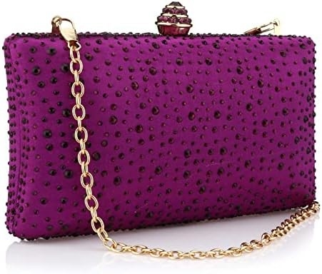 Damen Abendtasche Glanzstein Hochzeits Abendparty Kupplung Handtasche Handtasche Kette Schulter Crossbody Tasche
