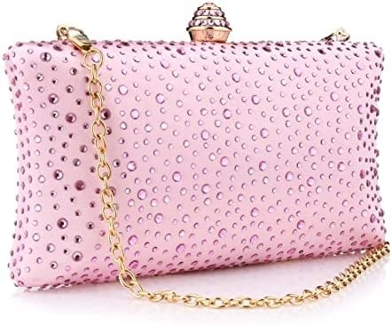 Damen Abendtasche Glanzstein Hochzeits Abendparty Kupplung Handtasche Handtasche Kette Schulter Crossbody Tasche