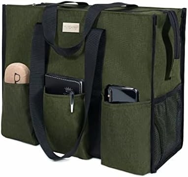 TOPDESIGN NUTZFÜHRUNG Wasserabweisender TÖTE-TASCH mit 13 äußeren und inneren Taschen, oberem Reißverschluss und dickem Bodenstützpunkt