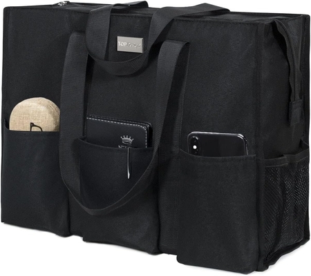 TOPDESIGN NUTZFÜHRUNG Wasserabweisender TÖTE-TASCH mit 13 äußeren und inneren Taschen, oberem Reißverschluss und dickem Bodenstützpunkt
