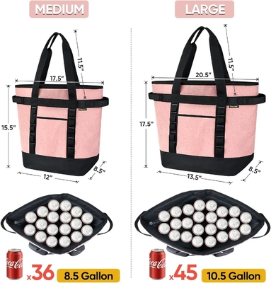 WALEINE LARGE 36-KAN KÖHLERER TASCHEN isoliert, PEVA weich kühlere TÖTE TASCHEN, isolierte Lebensmittel-TASCHEN mit Reißverschluss