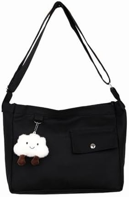 Marke: Kehpish Ökonomische Baumwoll-Leinwand-Tote-Tasche,Women Hobo Schultertasche Crossbody Handtasche mit 3 Außentaschen