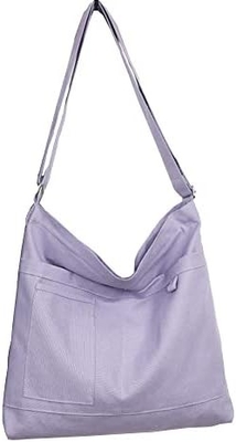 Marke: Kehpish Ökonomische Baumwoll-Leinwand-Tote-Tasche,Women Hobo Schultertasche Crossbody Handtasche mit 3 Außentaschen