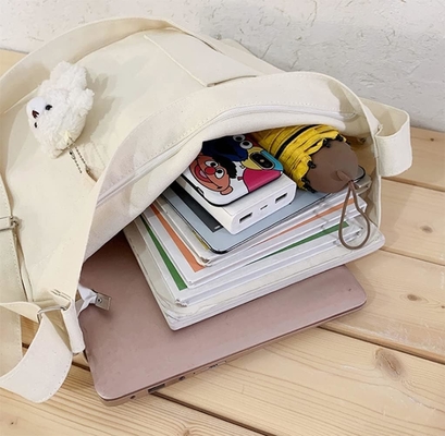 Marke: Kehpish Ökonomische Baumwoll-Leinwand-Tote-Tasche,Women Hobo Schultertasche Crossbody Handtasche mit 3 Außentaschen