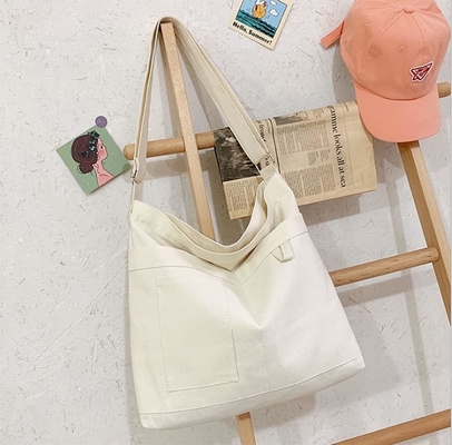 Marke: Kehpish Ökonomische Baumwoll-Leinwand-Tote-Tasche,Women Hobo Schultertasche Crossbody Handtasche mit 3 Außentaschen