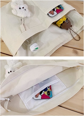 Marke: Kehpish Ökonomische Baumwoll-Leinwand-Tote-Tasche,Women Hobo Schultertasche Crossbody Handtasche mit 3 Außentaschen