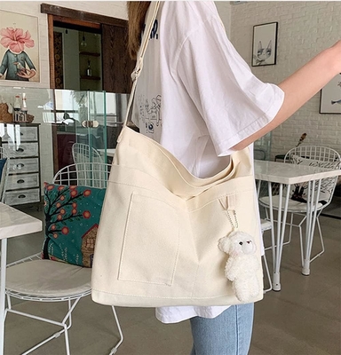 Marke: Kehpish Ökonomische Baumwoll-Leinwand-Tote-Tasche,Women Hobo Schultertasche Crossbody Handtasche mit 3 Außentaschen