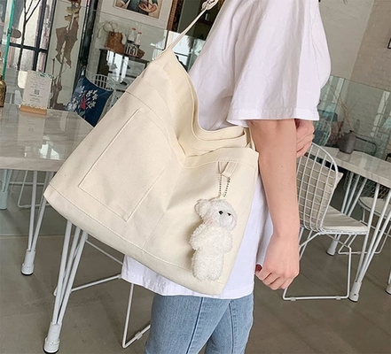 Marke: Kehpish Ökonomische Baumwoll-Leinwand-Tote-Tasche,Women Hobo Schultertasche Crossbody Handtasche mit 3 Außentaschen