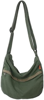 Marke: Kehpish Ökonomische Baumwoll-Leinwand-Tote-Tasche,Women Hobo Schultertasche Crossbody Handtasche mit 3 Außentaschen
