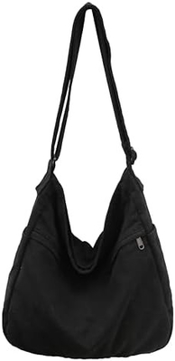 Marke: Kehpish Ökonomische Baumwoll-Leinwand-Tote-Tasche,Women Hobo Schultertasche Crossbody Handtasche mit 3 Außentaschen