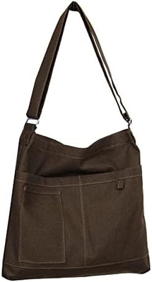 Marke: Kehpish Ökonomische Baumwoll-Leinwand-Tote-Tasche,Women Hobo Schultertasche Crossbody Handtasche mit 3 Außentaschen