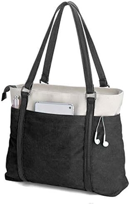 WOMEN LAPTOP TOTE BAG FÜR WORK LEICHTER Gewicht Splice Leinwand 15,6 Zoll Handtasche