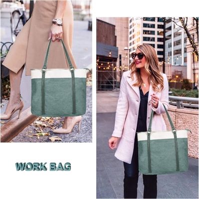 WOMEN LAPTOP TOTE BAG FÜR WORK LEICHTER Gewicht Splice Leinwand 15,6 Zoll Handtasche