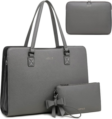 KEYLI 4PC SETS LAPTOP BAG FÜR DAMEN LARGE Leder Laptop Briefcase mit USB-Ladestation Computer Schulter TOTE BAGS PU