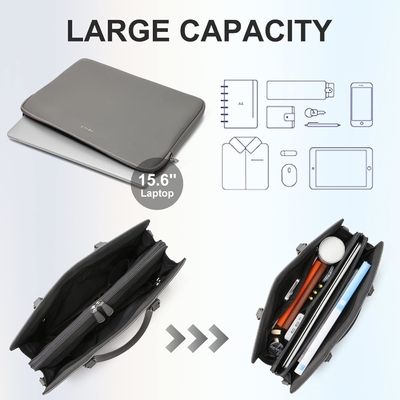 KEYLI 4PC SETS LAPTOP BAG FÜR DAMEN LARGE Leder Laptop Briefcase mit USB-Ladestation Computer Schulter TOTE BAGS PU