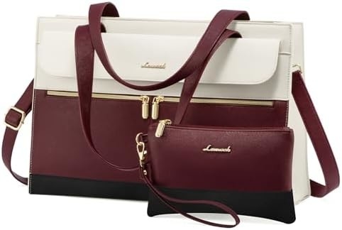 Lovevook Laptop-Tasche für Frauen 15,6 Zoll Laptop TOTE Arbeitstasche professionelle Leder Computer Briefkasten wasserdicht Geschäft