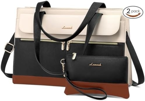 Lovevook Laptop-Tasche für Frauen 15,6 Zoll Laptop TOTE Arbeitstasche professionelle Leder Computer Briefkasten wasserdicht Geschäft