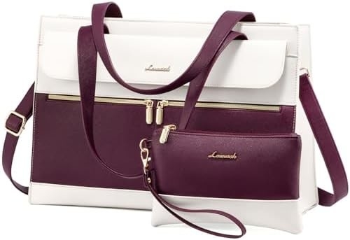 Lovevook Laptop-Tasche für Frauen 15,6 Zoll Laptop TOTE Arbeitstasche professionelle Leder Computer Briefkasten wasserdicht Geschäft