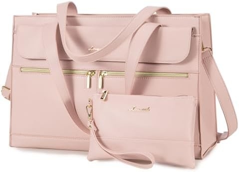 Lovevook Laptop-Tasche für Frauen 15,6 Zoll Laptop TOTE Arbeitstasche professionelle Leder Computer Briefkasten wasserdicht Geschäft