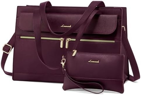Lovevook Laptop-Tasche für Frauen 15,6 Zoll Laptop TOTE Arbeitstasche professionelle Leder Computer Briefkasten wasserdicht Geschäft