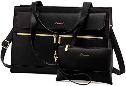 Lovevook Laptop-Tasche für Frauen 15,6 Zoll Laptop TOTE Arbeitstasche professionelle Leder Computer Briefkasten wasserdicht Geschäft