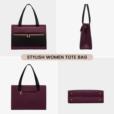Lovevook Laptop-Tasche für Frauen 15,6 Zoll Laptop TOTE Arbeitstasche professionelle Leder Computer Briefkasten wasserdicht Geschäft
