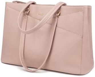 Laptop-Tote-Tasche für Frauen 15,6 Zoll wasserdichtes Leder-Computer-Taschen Geschäfts-Büro-Arbeit Briefkasten Schwarz