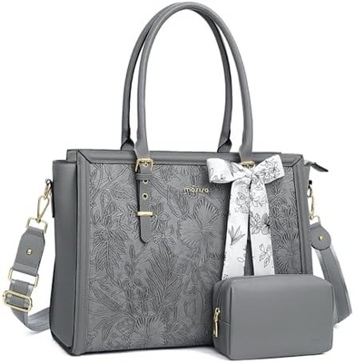 MOSISO LAPTOP BAG für Frauen, 17-17.3 Zoll PU Leder TOTE BAG kompatibel mit MACBOOK, HP, DELL, ASUS NOTEBOOK