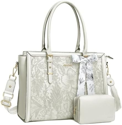 MOSISO LAPTOP BAG für Frauen, 17-17.3 Zoll PU Leder TOTE BAG kompatibel mit MACBOOK, HP, DELL, ASUS NOTEBOOK