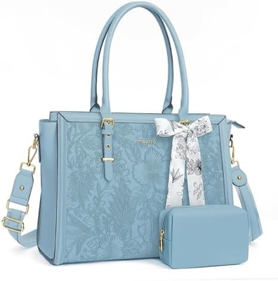 MOSISO LAPTOP BAG für Frauen, 17-17.3 Zoll PU Leder TOTE BAG kompatibel mit MACBOOK, HP, DELL, ASUS NOTEBOOK