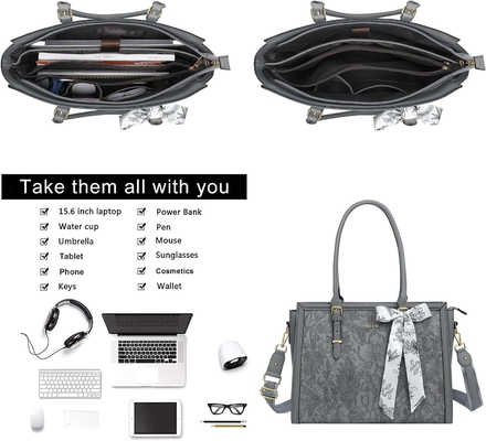MOSISO LAPTOP BAG für Frauen, 17-17.3 Zoll PU Leder TOTE BAG kompatibel mit MACBOOK, HP, DELL, ASUS NOTEBOOK