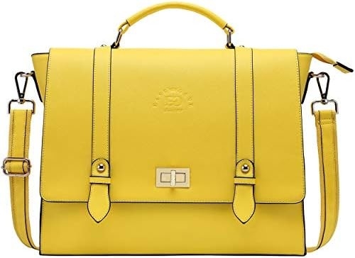 EASEGAVE 17 Zoll Laptop-Briefkasten für Damen, Vintage-Purpur SAFFIANO Öko-Leder, Mehrfachfach, 3 Pfund Gewichtskapazität