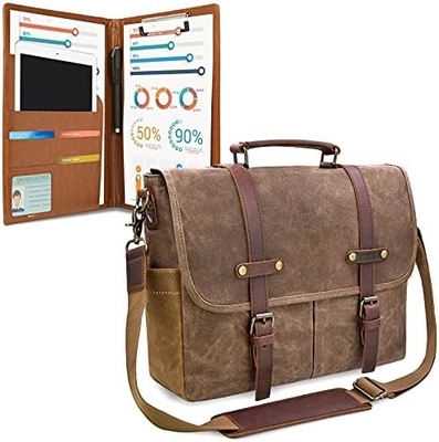 15.6 Zoll wasserdichtes Vintage echtes Leder Wachswand Briefkasten große Tasche Schultertasche
