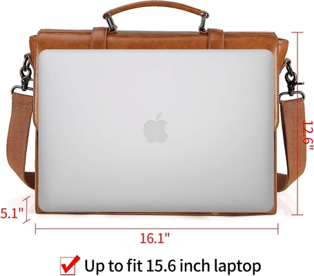 Männliche Boten Tasche Vintage 15,6 Zoll wasserdichtes Leder Laptop Briefkasten große Tasche Schultertasche Retro Büro College